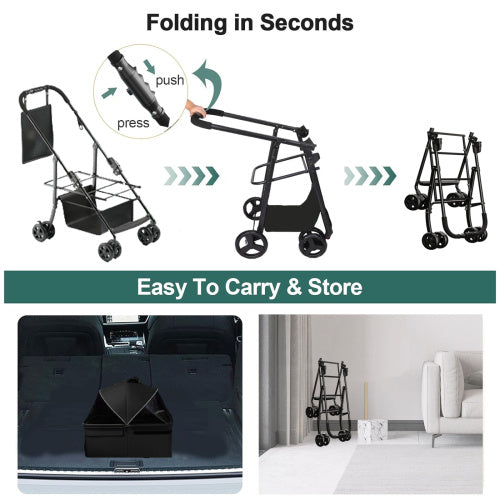 2-in-1 Luxury Folding Dog Stroller | Premium Pet Travel System