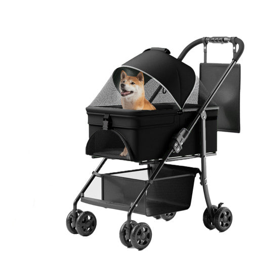 2-in-1 Luxury Folding Dog Stroller | Premium Pet Travel System