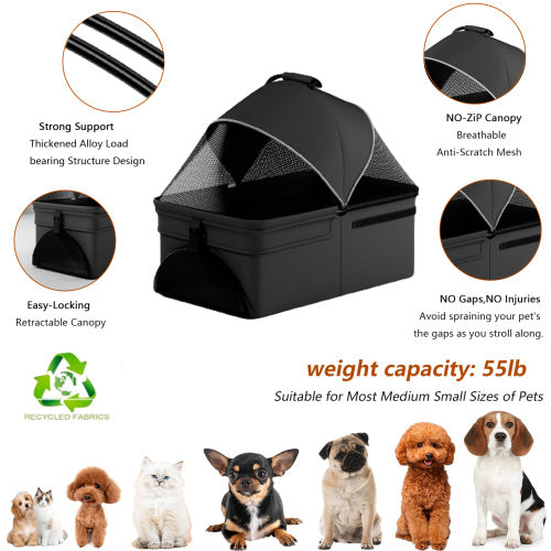 2-in-1 Luxury Folding Dog Stroller | Premium Pet Travel System