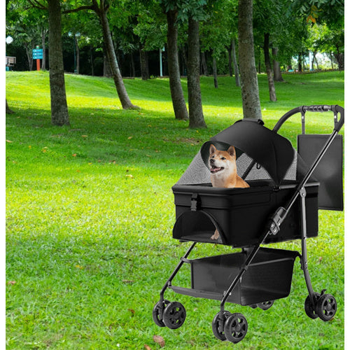 2-in-1 Luxury Folding Dog Stroller | Premium Pet Travel System